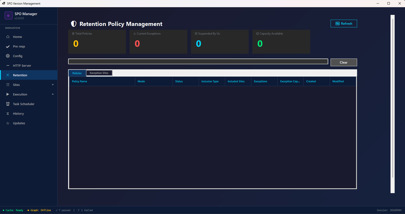 Retention Policy Management