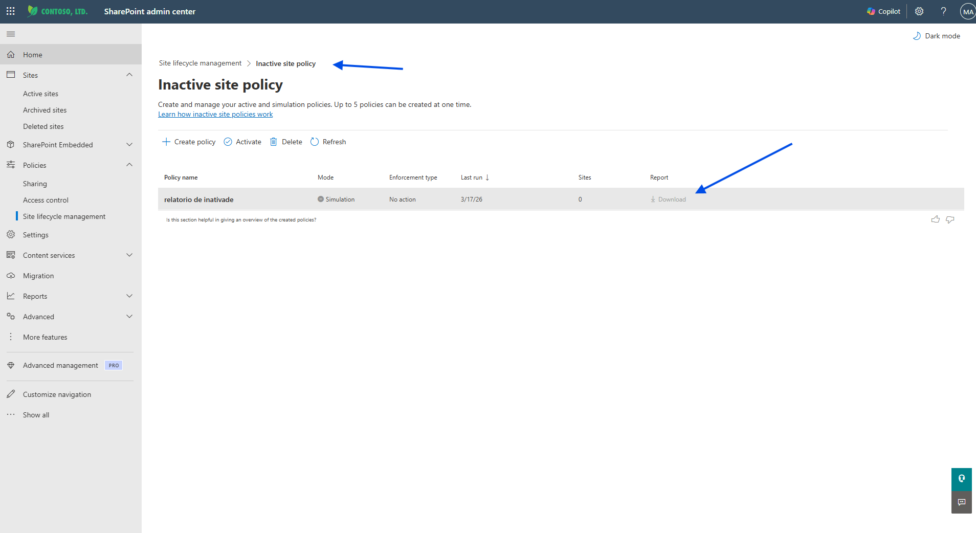 SAM Inactive Site Policy — Download